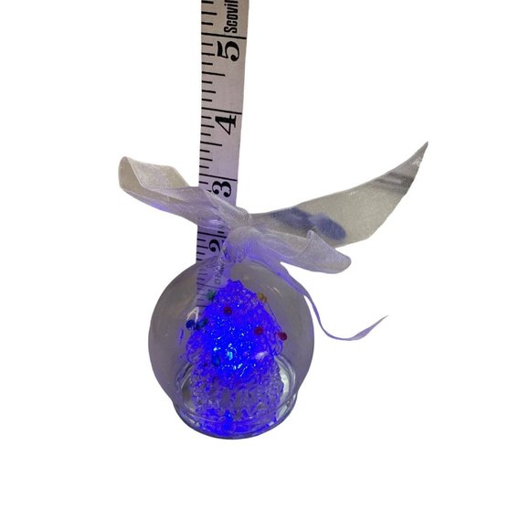 Handblown Glass Globe Ornament LED ChangingColor Light Christmas Tree NEW BATT - Picture 6 of 11